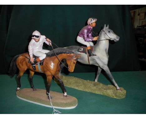 A Hamilton collection resin moulded model of a thoroughbred racehorse 'Going to Post', together with another, 'On Parade'.