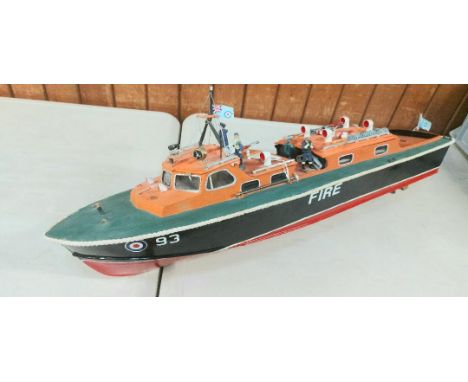 A scale model radio controlled WW2 R.A.F. Rescue Launch. A kit built example measuring 91cm. Superstructure lifts to reveal a