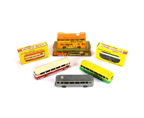 A small quantity of bus models by various makers. French Dinky 29F Autocar Chausson in red &amp; cream, and an Autobus Parisi