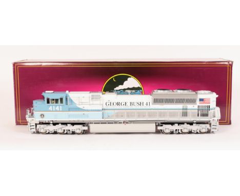 An M.T.H. Electric Trains 3-rail O gauge American outline SD70ACE Diesel Locomotive. An impressive North American twin bogied