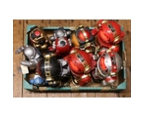 10 plastic robot toys, includes Magnatron /Toby in various colours, Magic Mike 3, in gold and another in red, Ditto robot, St