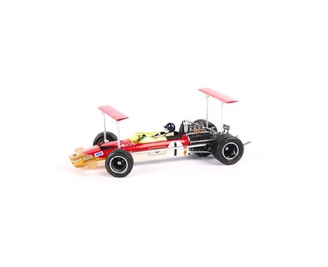 A 1:18 scale Exoto 1969 F1 Gold Leaf Lotus 49B. Graham Hill. Boxed with packing. Vehicle Mint. £60-80 