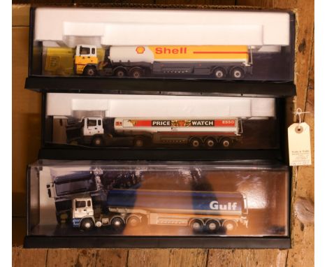 5 Corgi Modern Trucks series. 75001 ERF EC series Box Trailer, LYNX Express. 75102 ERF Tanker, SHELL UK Ltd. 75502 Leyland DA