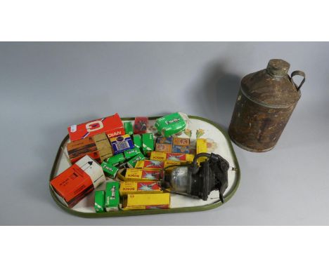 A Collection of Variou Vintage Motoring Ephemera to Include Bosch Spark Plugs, Lucas and Other Auto Bulbs, Motorcraft Headlig