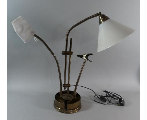 A Modern Adjustable Work Lamp with Magnifying Glass and Bull Dog Clip 