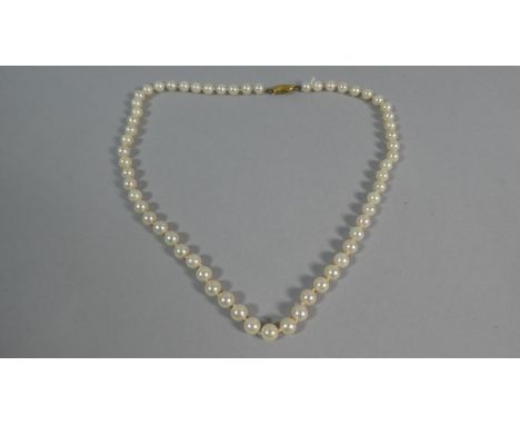 A Pearl Necklace with 9ct Gold Clasp, 42cm Long 