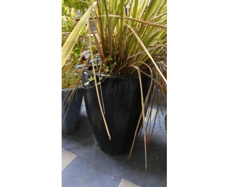 A Blue Glazed Circular Ceramic Patio Planter, 40cm Diameter and 51cm High 