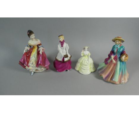 A Collection of Four Figural Ornaments, Royal Worcester Winter Walk, Paragon Lady Marilyn, Royal Doulton Southern Belle (Seco