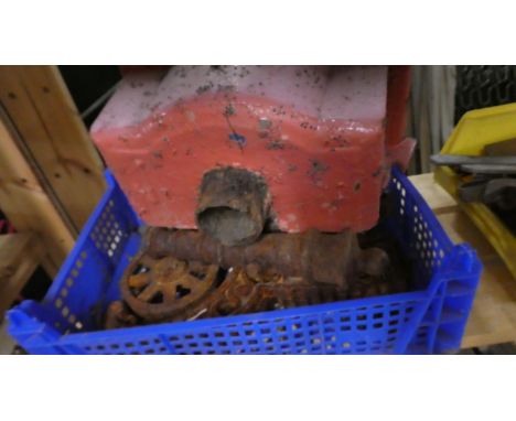 A Vintage Cast Metal Drain Hopper and Iron Cannons