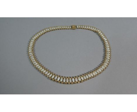 A Baroque Pearl Choker with 14ct Gold Clasp, Approx 32cm Long 