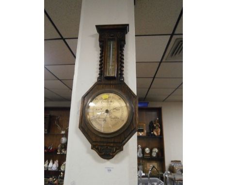 AN OAK BAROMETER A/F