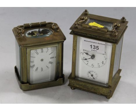 A FRENCH CARRIAGE CLOCK, TOGETHER WITH ANOTHER A/F
