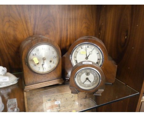 THREE ASSORTED MANTEL CLOCKS