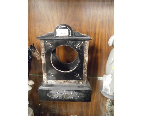 A SLATE MANTEL CLOCK CASE