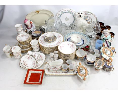 A mixed group of ceramics including Paragon 'Victoriana Rose' pattern part tea service, further Japanese tableware, Ridgways 
