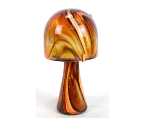 MICHELE LUZORO; a 20th century art glass lamp of mushroom in autumnal tones, height 36.5cm.Additional InformationPostage of t