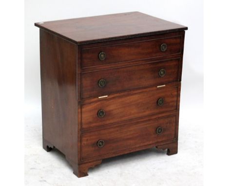 A 19th century mahogany commode converted from a chest of drawers, width 64cm.