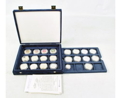 An HM Queen Elizabeth The Queen Mother twenty-two coin collection, the majority .925 silver proof and of either 28.28g or 31.