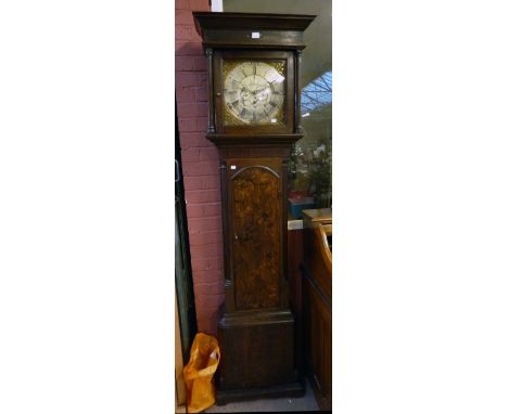 JAMES BUTLER OF BOLTON; a George III oak and mahogany banded longcase clock, the square dial set with silvered chapter ring, 