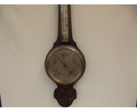 Victorian banjo barometer/thermometer 