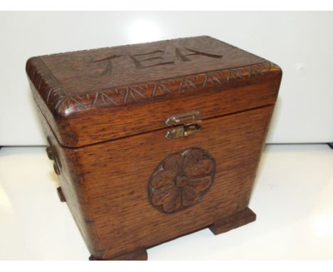 Oak tea caddy