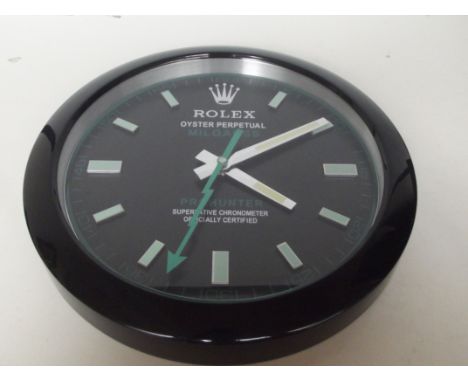 Rolex Oyster Perpetual Milgauss Prohunter Superlative Chronometer Officially Certified dealers wall clock with sweeping movem