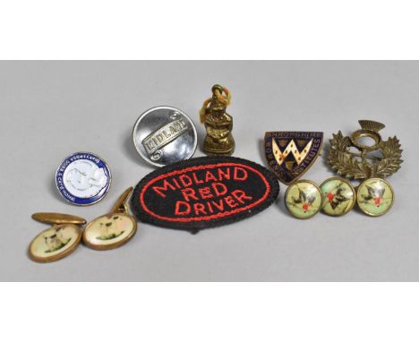 A Collection of Various Items to Comprise Pair of Gilt Metal and Mother of Pearl Cufflinks with Airedale Terrier Decoration, 