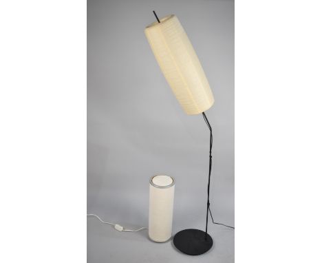A Vintage Cylindrical Standard Lamp and a Floor Lamp 
