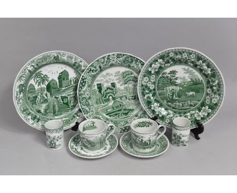 A Collection of Nine Pieces of the Spode Room Collection China to Comprise Three Plates, Two Storage Pots, Two Saucers and Tw