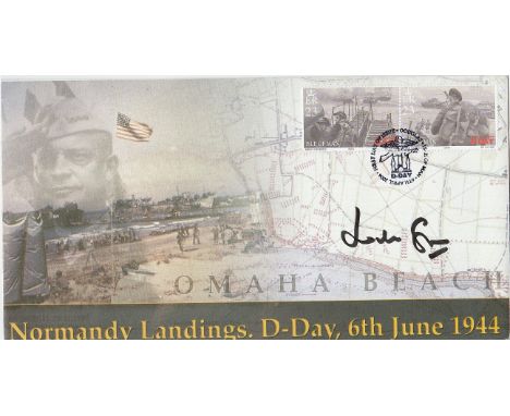 D-Day signed RAF cover.  Normandy Landings signed WW2 cover. D-Day, 6th June 1944. Cover design features the scene on Omaha B