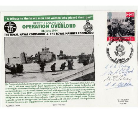 D-Day signed Navy cover.  Hockaday cover Royal navy Series Two No.5. 50th Anniversary of Operation Overlord, 6th June 1944. T