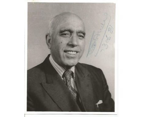 Sheikh Abdullah Lion of Kashmir signed 5 x 4 b/w portrait photo. Indian state. The self-styled Sher-e-Kashmir Lion of Kashmir
