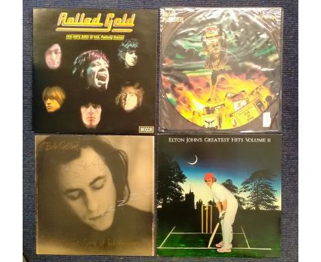 Record collection one signed. 28 33rpm records including Bob Geldof signed The Great Song of Indifference, Rolled Gold Rollin