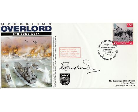 Operation Overlord signed RAF cover, 6 June 1944. Cover designed in full colour showing Tank and Infantry Landing Craft appro