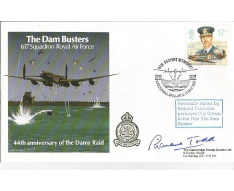 The Dam Busters signed RAF cover, No.617 Squadron, Royal Air Force. 44th Anniversary of the Dams raid. Cover design shows a L