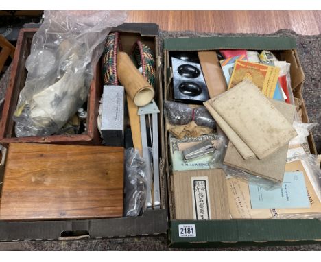 2 boxes of vintage artist materials, ground and natural powder paints etc.