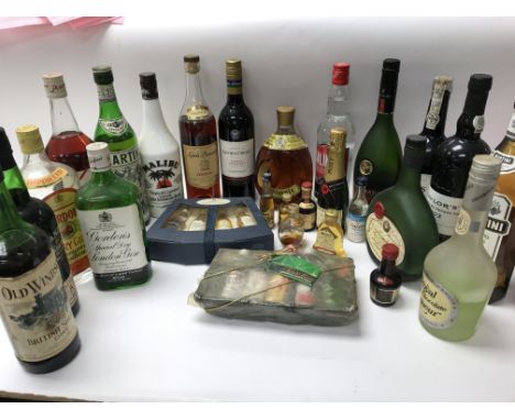 A Collection of vintage port, bottles of wines and spirits.