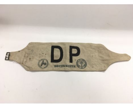 A Third Reich D.P. armband worn by the French Defence Passive which was part of the German army using French people to prepar
