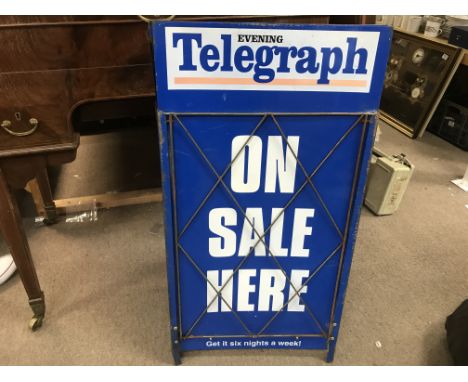 Vintage enamel 'A' board advertising evening telegraph