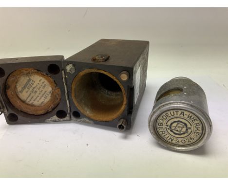 A Vintage cased German hand tachometer marked deuta-werke Berlin.S.O.2.6, 1941. D.R.P. - NO RESERVE
