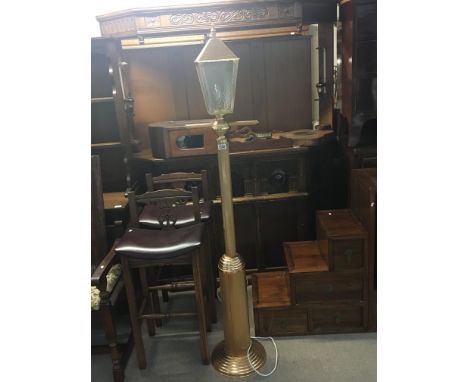 A modern metal ornamental street type lamp. Height 174cm