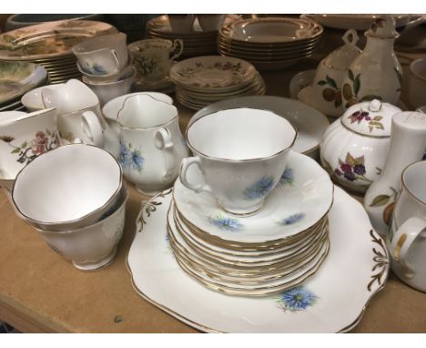 A Royal Albert China garden part tea set a Mayfair bone China tea set, and Royal Worcester Arden pattern dining table condime