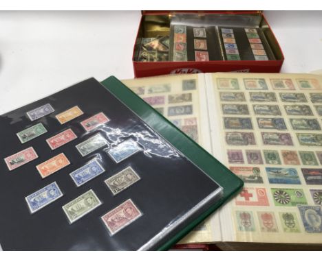 A collection of well presented commonwealth stamp sets and part sets across two albums, and a tin of part sets.