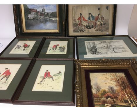 A collection of framed pictures including oil paintings and prints - NO RESERVE