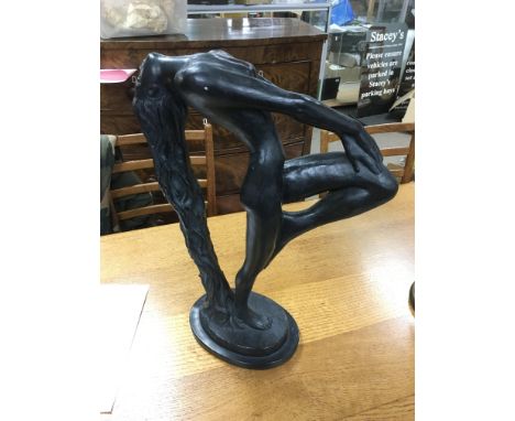 An Art Deco style bronzed figure of a nude maiden, approx 55cm.