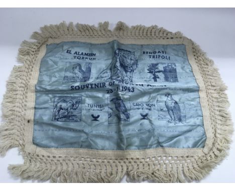 A WW2 printed silk memorial to the 8th Army.