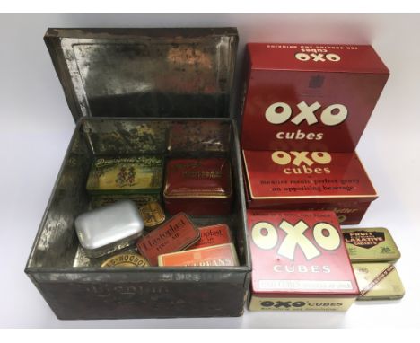 A collection of vintage tins.