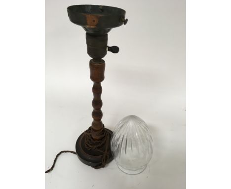 A 1920s side lamp with glass shade - NO RESERVE