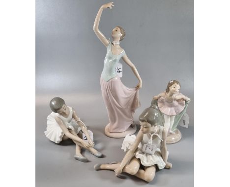 Four Nao Spanish porcelain figurines; three of ballerinas. (4)(B.P. 21% + VAT) 