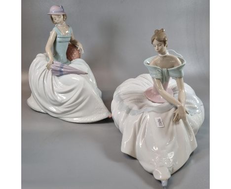 Large Nao Spanish porcelain figure 1266 'Hope', together with another Nao porcelain figure 1400 'A Rainy Afternoon'. (2)(B.P.